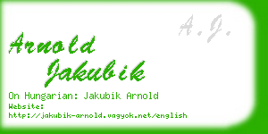 arnold jakubik business card